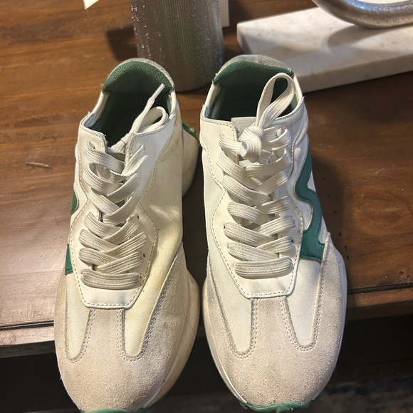Steve Madden White and Teal Athletic Sneakers - Picture 1 of 5
